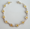 Armband Silber 925 mit Gänseblümchen Email 19cm 6,6g