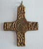 Kleines Bronze Kreuz Anhänger Ich bin bei euch alle Tage 4,4x3,5cm #7