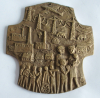 Bronze Relief Egion Weinert Mensch und Technik signiert W 10x9,5cm