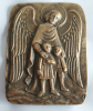 Bronze Relief Schutzengel 11x8,5cm
