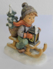 Große Hummelfigur Fahrt in die Weihnacht Schlitten Hummel Goebel 396/I 14,5cm
