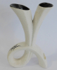 Geschwungene Vintage Keramikvase mit 2 Öffnungen WGP 15,5cm