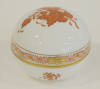 Kleine runde Deckeldose Herend Apponyi orange 6033/AOG Ø7,5cm