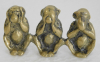 Kleine Messingfigur 3 Affen nichts hören nichts sehen nichts sagen 5,5x1,5 H3cm