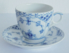 Mokkatasse + Untertasse Royal Copenhagen Musselmalet Halbspitze