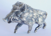 Kleine Figur Miniatur Wildschwein Keiler Silber 800 48g 6x1,8 H3,8 cm