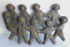 Bronze Relief Kinderreigen 9 tanzende Kinder von J. Fischedick 20,5x13cm