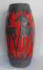 Bodenvase Keramik Scheurich 248-50 Pferde fat lava rot-schwarz