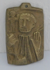 Kleiner Bronze Relief Anhänger Josef Egino Weinert 4,5x3cm