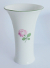Vase Augarten Wien Dekor 5089 Wiener Rose Rote Rose grüner Rand 103 / 1 1/2 15cm