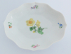 Schale Schälchen Meissen gelbe Blume / bunte Blumen I. Wahl oval 14,6x11,6cm