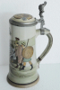 Alter Krug Villeroy & Boch Mettlach 1613 Römer Germanen Spruch Wein Bier 1/2L