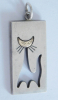 Anhänger abstrakte Katze Silber 925 Kupittaan Kulta Finland 2,4x1,3cm