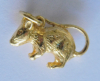 Charm Anhänger Ratte für Bettelarmband Kette Silber 925 vergoldet 1,9x1cm 3,4g