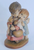 Holzfigur Junge und Engel mit Dudelsack farbig gefasst Anri Italy 14cm