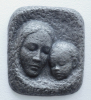 Buderus Eisenguß Relief Kunstguss Mutter und Kind stark plastisch 29,5x25,5cm