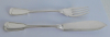 1 Fischmesser + 1 Fischgabel WMF Augsburger Faden Straußenmarke versilbert I/0
