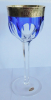 Edles Weinglas Moser blau Papstschliff breiter Goldrand mit Muster 19,7cm #b