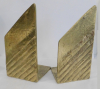 2 dekorative Messing Buchstützen diagonales Streifenmuster