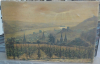Ölgemälde Bingen Rhein Burg Klopp Hindenburgbrücke P Lippert 1922 -KEIN Versand-