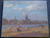 Altes Ölgemälde Frankfurt Dom Eiserner Steg von Alfred Schnaars 1907 (1875-1926)