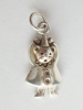 Kleiner Anhänger Bär Clown mit Hut Kleid 8 Silber 925 2,1g Kette Armband 1,7cm