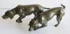Kleine detaillierte Skulptur Figur 2 Jagdhunde Messing bronziert Bronze ? 9,5cm