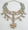 Prächtiges altes Vintage Collier Kette helle Steinchen Strass ?