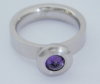 Design Schmuck Manuela Carl MC Edelstahl Ring mit Schraubelement Amethyst Gr. 58