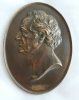 Ovales Bronze Relief Goethe plastisch 22,5x16,5cm