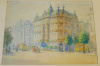 Original altes Aquarell Hotel Imperial Frankfurt sign. K. Luckhardt