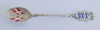 Andenkenlöffel Dänemark Wappen Fahne Silber 925 Email 11,2cm 11g