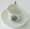 Alte Andenken Tasse Düsseldorf Wappen Mokkatasse mit Untertasse