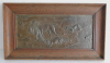 Dekoratives Reliefbild Jagdhund Meute mit Beute Fuchs Jagd bronziert 31,5x17,5cm