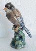 Alte Keramikfigur Vogel Schopfhäher Karlsruher Majolika 1559 E. Pottner 26,5cm