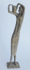 Interessante Bronze Skulptur Frau mit Korb von Reinhold Petermann 22,5cm
