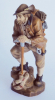 Holzfigur Bergsteiger mit Ausrüstung farbig gefasst Holzschnitzerei Tirol 14,5cm