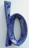 Ausgefallene Vase Bertoncello Italy Entw. Roberto Rigon selten in blau 30,5cm