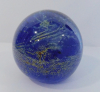 Glas Briefbeschwerer paperweight signiert Mdina Blue Summer blau-gelb 8cm
