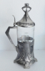 Jugendstil Kanne Krug WMF Liebau 1911 Zinn versilbert Glaseinsatz