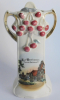 Alte Andenken Vase Bad Oeynhausen Thermal-Badehaus II Relief Kirschen 17,7cm