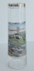 Altes Andenken Glas / Vase Berneck Email Burg 15,5cm