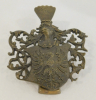 Alte Zettelklammer Briefklammer Adler Ritterhelm Wappen Messing Bronze