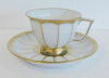 Art Deco Mokkatasse PM Dresden handgemalt weiß-gold