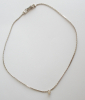 Vintage Kette silberfarben kleiner heller Stein Goldette N.Y. New York 38cm