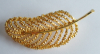 Vintage Brosche Blatt goldfarben BSK 6,6x2,5cm