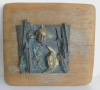 Abstraktes Bronze Relief Sonne und Mond plastisch