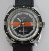 Vintage Timex Armbanduhr HAU 27671 02577 schwarz-orange 25m Datum Handaufzug
