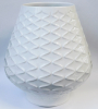 Vase Edelstein 894 rautenförmiges Muster weiß 16cm