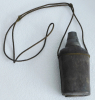 Uralte Trinkflasche Glas Leder Flachmann Feldflasche Militär Jagd als Zeitobjekt (N)